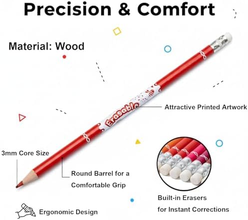 Erasable Colored Pencils Set of 18, Color Pencils with Erasers, School Art Supplies for Drawing, Coloring, Sketching, Art Projects (18 Color)
