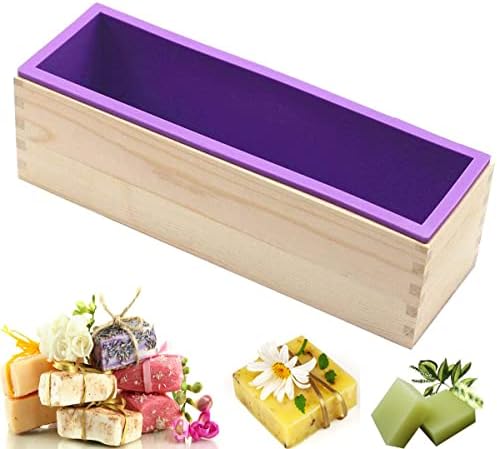 Silicone Soap Mold Loaf with Wooden Box for Soap Making