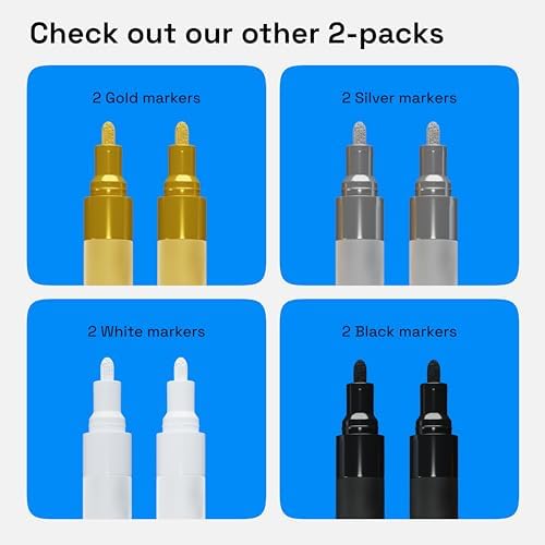 ARTISTRO Gold Acrylic Paint Markers - 3mm Medium-Tip - Set of 2