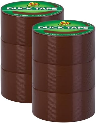 Duck Brand Color Duct Tape, 6-Roll, Brown (1304965_C)
