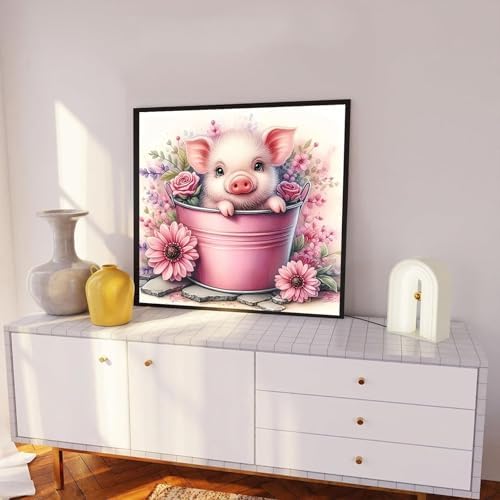 Paint by Numbers for Adults Pig - Cute Pig Paint by Number on Canvas