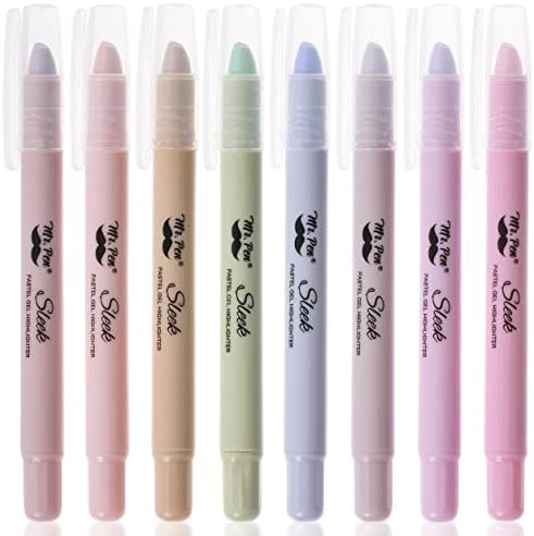 Mr. Pen- No Bleed Gel Highlighters, Morandi Colors, 8 Pack