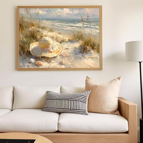 xcemhil Beach Paint by Numbers Kit for Adults Beginner, Beach Paint by Numbers for Adult, Acrylic Paint by Number Kits Suitable for Home Wall Art Decor Gifts 16x20 Inch
