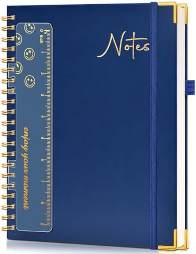 Blank Spiral Notebook Journal 8.5” x 11”, A4 Large Hardcover Sketch Book for Women Men, 100 GSM Blank Paper Drawing Notebook, Spiral Bound Sketchbook for Sketching School Work Note Taking, Navy