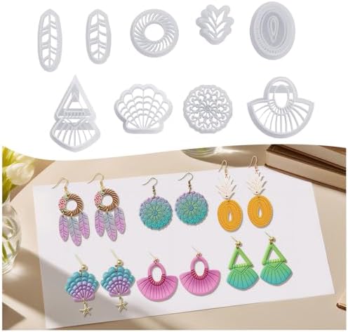 9pcs Mother‘s Day Polymer Clay Earring Cutters - Polymer Clay Molds & Polymer Clays Earring Cutters for Jewelry Making - Flower Polymer Clays, for Dates, Parties, Mother’s Day