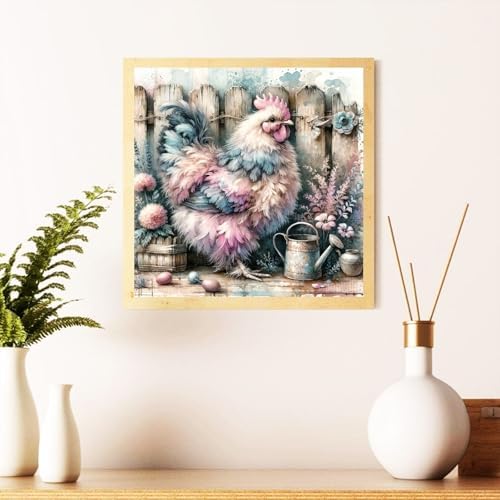 Chicken Diamond Art Kits for Adults, Diamond Painting Kits 14x14 Inch | Diamond Painting Kits for Adults Beginners, Gem Art, 5D Full Drill, DIY Arts and Crafts for Gift Home or Decor