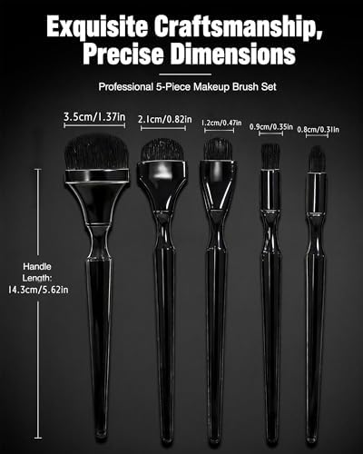 5Pcs Graphite Blending Brushes for Sketching, Dry Brush Miniature Painting | Charcoal Drawing Tools Set for Hand Painting, Artists, Hobbyists