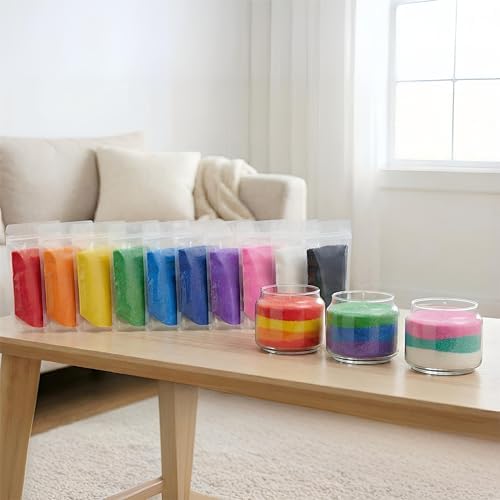 Monivi Candle Sand with Wicks 14 Color Pearled Candle Beads from Palm Wax