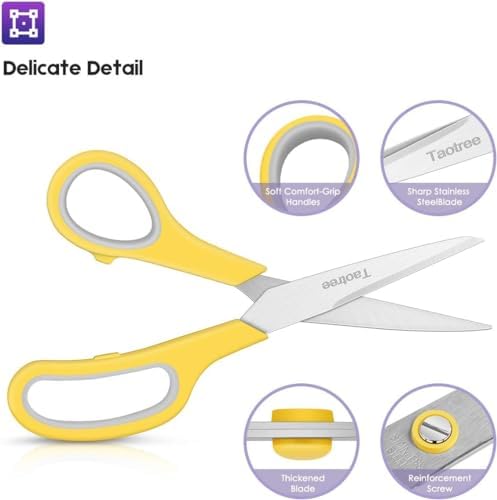 Scissors Bulk Set of 6-Pack, Taotree 8"Scissors All Purpose Heavy Duty