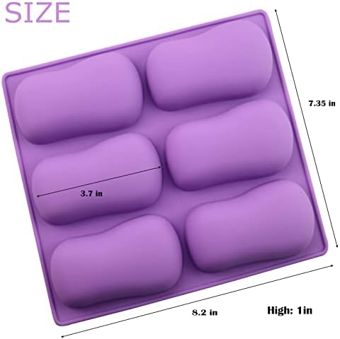 2PCS Oval Silicone Soap Mold,Soap Molds for Soap Making | Oval Silicone Soap Molds,6 Cavity Soap Molds for Soap Making Silicone Molds for Soap Bath Bombs Shower Steamer Lotion Bars