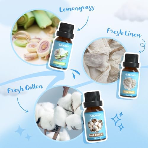 SALKING Clean Fragrance Oils, Premium Essential Oil for Diffuser for Home