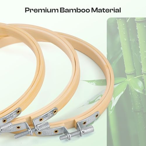 Caydo 6 Pieces 5 Inch Embroidery Hoop with Metal Screw
