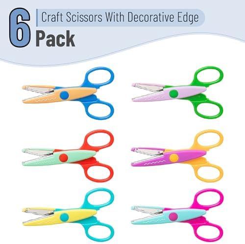 Mr. Pen- Craft Scissors Decorative Edge, 6 Pack, Spring Colors | Zig Zag Scissors for Crafting, Scrapbooking, Fancy, Pattern, Design