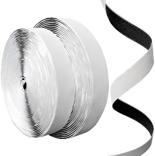 1 Inch x 33 Feet Hook and Loop Tape, Nylon Heavy Duty Hook and Loop Tape Strips, Excellent Grip, Non-Adhesive, Interlocking Tape,for Sewing, Crafting,DIY,Wall Adhesive Strips