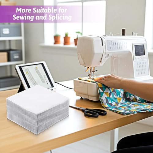 100 Pack 10-inch Cotton Fabric Squares, 10″ Precut Quilting Fabric Bundles, Solids White Charm Pack, for DIY, Beginners, Sewing, Craft