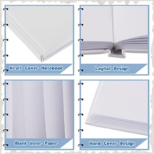 Henoyso 8 Pcs A5 Blank Notebook Journal Hardcover Sketchbook, 8.3 x 5.7 in