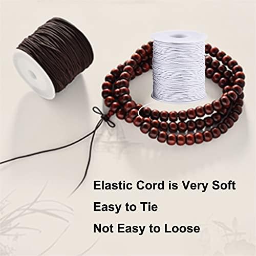 LUSTEMBER Elastic String for Bracelets, 2 Rolls 1 mm Sturdy Stretchy Elastic Cord for Jewelry Making, Necklaces, Beading (Pack of 2)