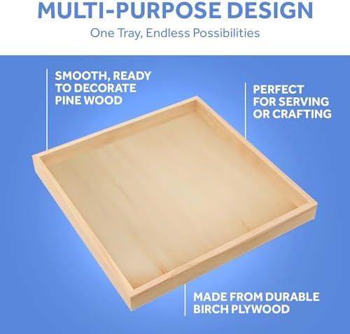 Wood Canvas Panel Cradled 10 x 10 inch, Pack of 3 Blank Framed Wood Signs for Painting, Shadow Box, & Tray Crafts, by Woodpeckers