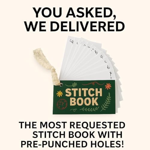 Embroidery Kit for Beginners Adults, No Tracing Pre-Punched Stitch Cards, 15 Stitch Practice Set with Video Tutorials, Needles and Thread, Hand Embroidery Starter Kit