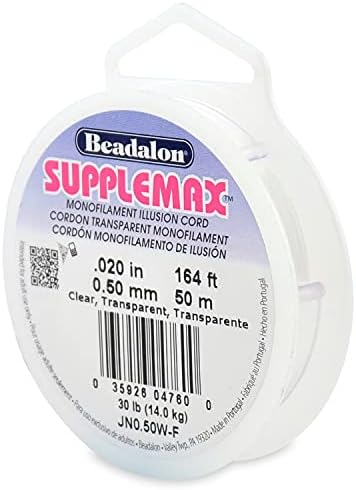 Beadalon SuppleMax Beading Thread - Clear, .50mm / .020in - 50m / 164ft