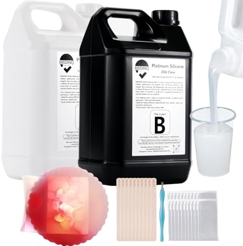 BBDINO Liquid Platinum Silicone Mold Making Kit 20A Clear 2 Gallons