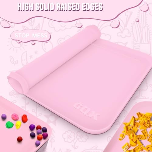 Silicone Art Mat for Crafts with Raised Sides to Stay Tidy, 24" x 16"