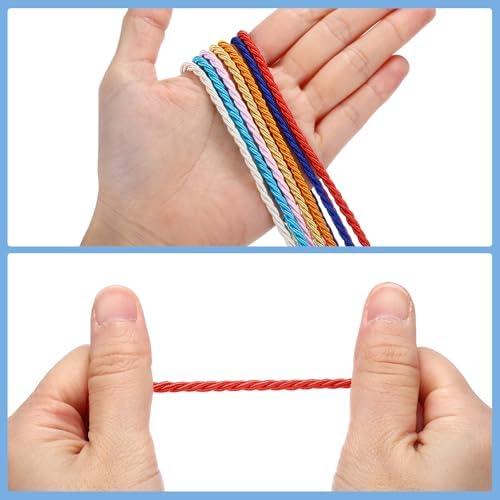 MECCANIXITY Twisted Cord Trim, 22 Yard 3mm 3-Ply Twine Braided Rope Shiny Thread String for Craft Gift Bag Curtain Christmas Decor, Dark Gold - 20m