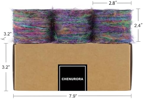 Artisanal Yarn Collection Multifiber Fancy Yarn for Knitting Crocheting Crafts DIY, Set of 3 Rolls(114 Starry Night Vines)