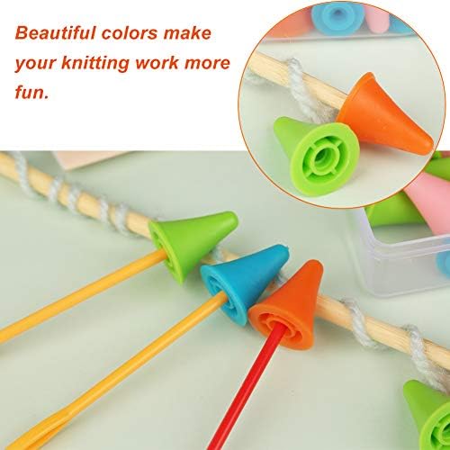 JNENERY 35PCS Knitting Needles Point Protectors, 2 Sizes Needle Stoppers
