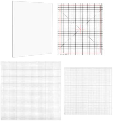 3Pcs Low Tack Sticky Mat with Grid for Stamping Stenciling Ink Blending Clear Photopolymer Craft Low Tacky Mat Stamp Mat DIY Projects Paper Card Scrapbooking Ink Blending Fixed