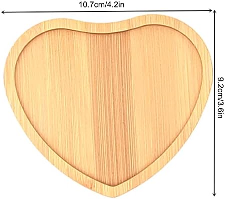4PCS Mosaic Bamboo Coasters for Crafts, Blank Base Trays, Drinking Cup Coaster, Plant Coaster, Art Plate,DIY Mosaic Supplies (Heart)