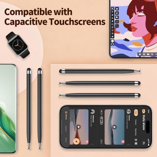 5PCS Stylus Pen for Touchscreen,Lightweight 2 in 1 Design