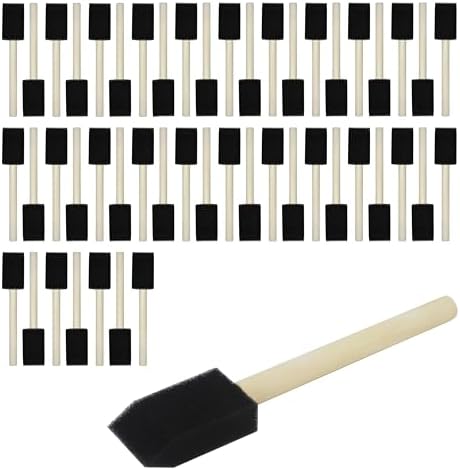 120pcs 1" Foam Brush with High Density Foam, Sponge Brush for Acrylic Paint, Staining, Varnish, DIY Craft & Wood Furniture