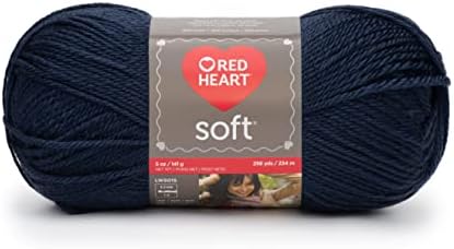Red Heart Soft Yarn for Crocheting and Knitting, Navy, 3-Pack