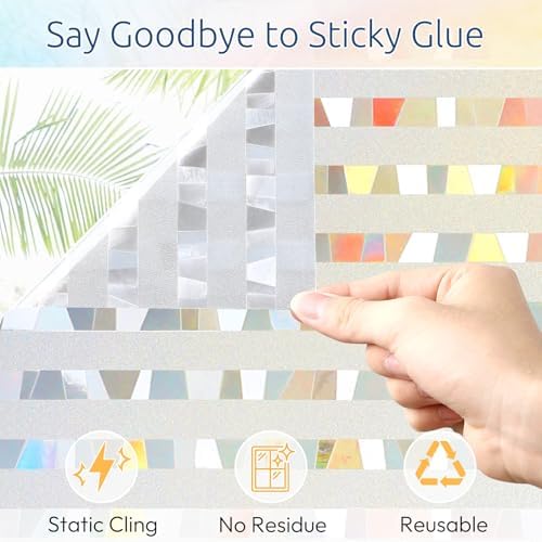 rabbitgoo Window Privacy Film Decorative, 35.4" x 157.4"
