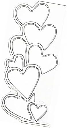 Scrapbooking Die-Cuts for Card Making, Christmas Metal Cutting Dies, Paper Craft Punch Template, Background Embossing Stencils, DIY Album Décor (Heart Border-12.5x5.7cm)