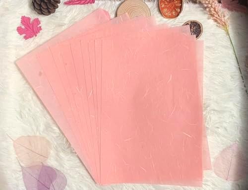 A5 50 Sheets Natural Fiber Mulberry Tree, Mulberry paper Sheets Square Origami, Arts Folding Craft, Decoration, Paper for DIY Crafts. 8.3" x 5.8" (Wedding Tone, A5)