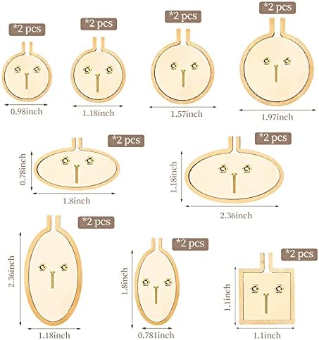 ZOCONE 18 Pack Mini Embroidery Hoops - Small Round & Oval Wood Hoops for DIY Embroidery Jewelry