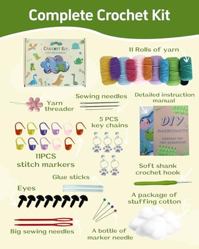 Fortilo Crochet Kit 5PCS Animals Axolotl with Keychains