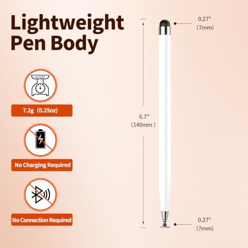 5PCS Stylus Pen for Touchscreen,Lightweight 2 in 1 Design