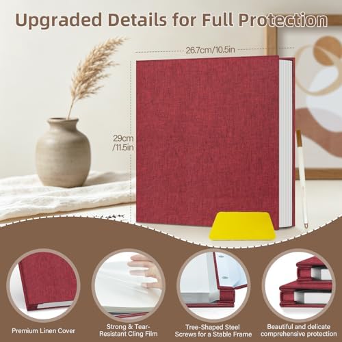Popotop Photo Album Self Adhesive Scrapbook Album for 4x6 5x7 8x10 Pictures DIY Photo Book as Scrapbooking Supplies Kits, Birthday Gifts for Women Mom Wedding Baby Family Travel