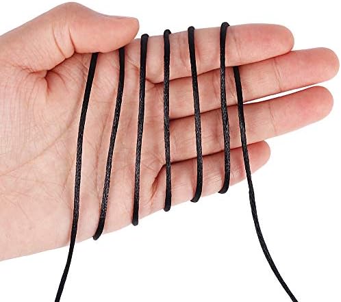 Tenn Well Nylon Satin Cord, 295 Feet 2mm Black Silky Rattail Cord Necklace String for Jewelry Making, Bracelets, Necklaces, Lanyards, Keychains, Beading