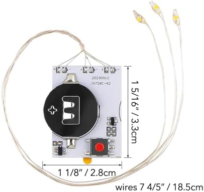 Self-Adhesive Light-Up Units with Warm White LEDs for Card Making,6PCS Light Units with 3LEDs Easy Lights for Making Light-Up Cards,Add Lights to Handmade Shaker Cards,Scrapbook Page Without Battery