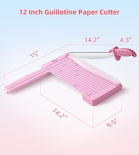 Firbon 12" Guillotine Paper Cutter with Hidden Ruler, Compact Paper Trimmer