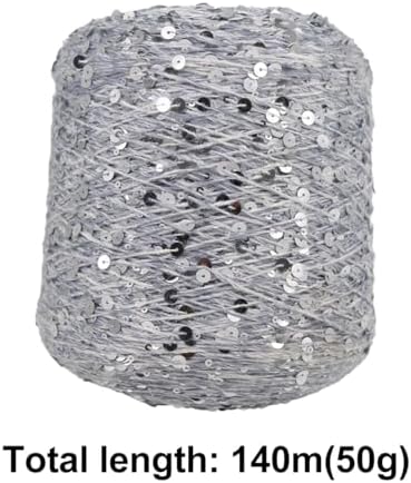 ECYC Ltd 153 Yards Cotton Sequin Yarn, Sparkle Sequin Thread for Knitting & Crocheting, DIY Craft Projects