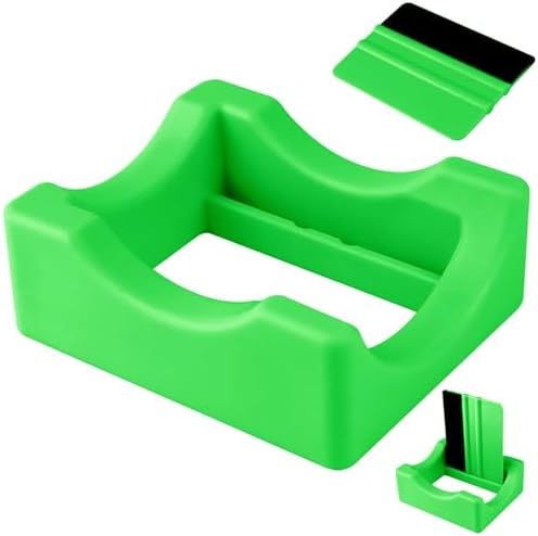 Silicone Cup Cradle for Tumblers,Tumbler Holder for Crafts with Built-in Slot and Felt Edge Squeegee,Small Cup Cradle Use to Apply Vinyl Decals,Anti-Skidding Tumbler Stand Cup Holder(Green)