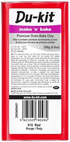 Polymer Clay 250g (8.8 oz) 010 Red – Premium Oven-Bake Modeling Clay for Jewelry Making, DIY Crafting, Trinkets, and Durable Creations.