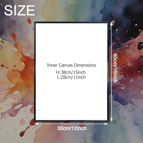 Black Blank Canvas with Floating Frame, 12x16 Inch, 1 Pack