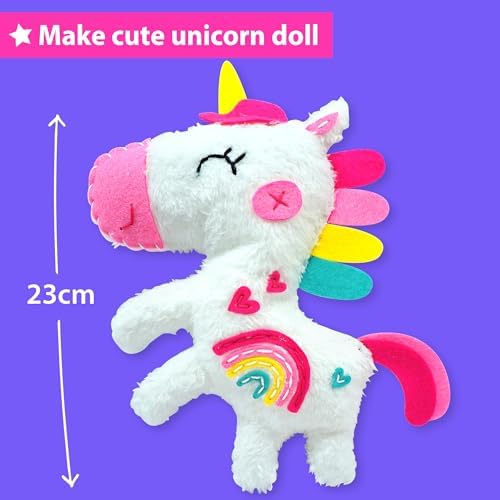 KRAFUN Unicorn Sewing Kit for Kids Ages 8-12 | No Scissors