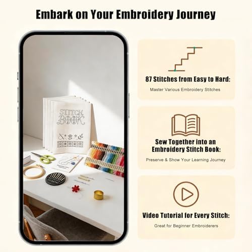 Embroidery Kit for Beginners Adults 87 Stitches Stitch Book